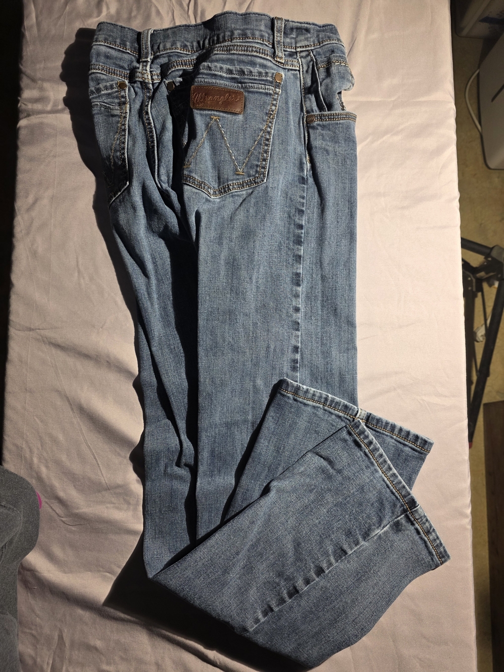 Wrangler Slim Boot Jeans for Men - Light/Med Blue Wash